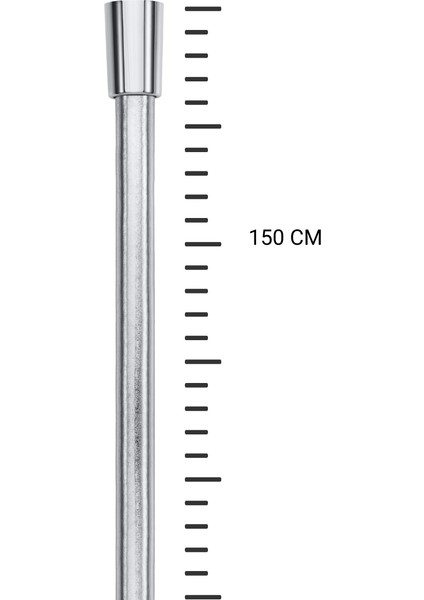Saten Krom Renk Pvc Esnek Duş Hortumu Burulma Önleyicili 1.50 m