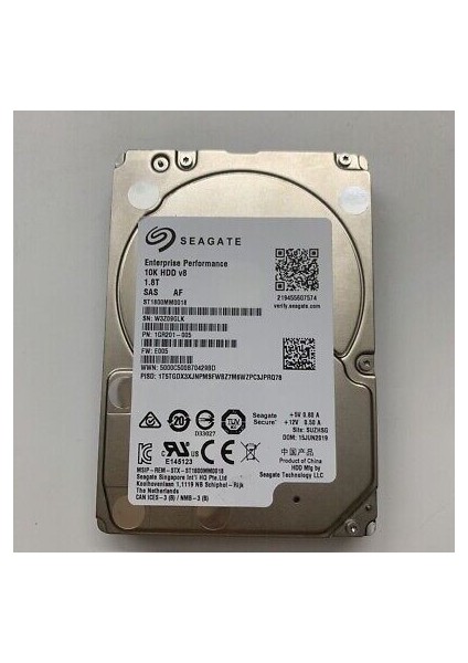 ST1800MM0018 2,5 Inç 1800GB Sas 12GB/S, 10K Rpm, Cache 128MB, 512E (Tunderbolt) Enterprise Sabit Disk