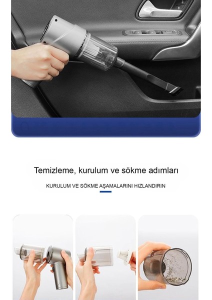 Mini vakum el süpürgesi, araç ve ev temizliği için ideal, 2 yıl garanti indirimleri