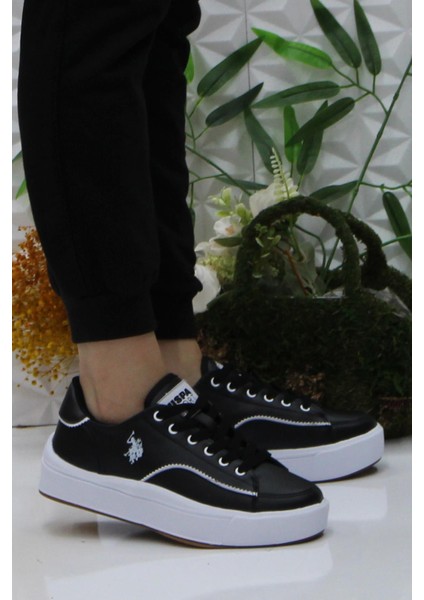 Gınger Siyah Beyaz Rahat Sneaker Kadın Ayakkabı