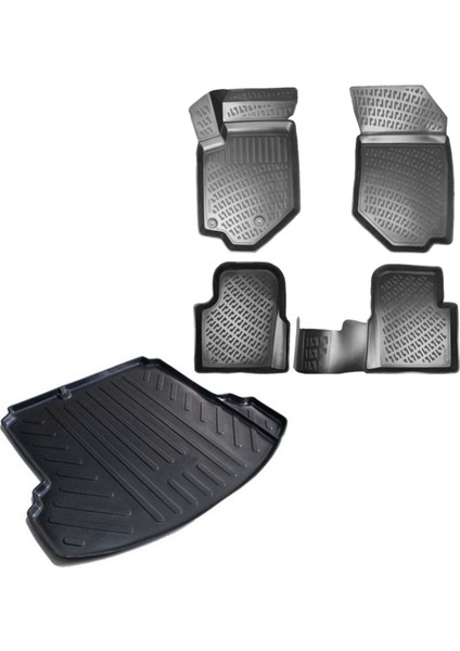 Mercedes C Serisi W206 2021 Araca Özel Üretim 3D Havuzlu Paspas ve Bagaj Havuzu