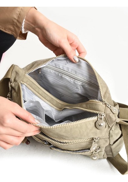 Çok Cepli Hafif Çapraz Askılı Kadın Postacı Çanta Klinkır Kumaş 30*20 cm Omuz Çantası Su Itici Kumaş