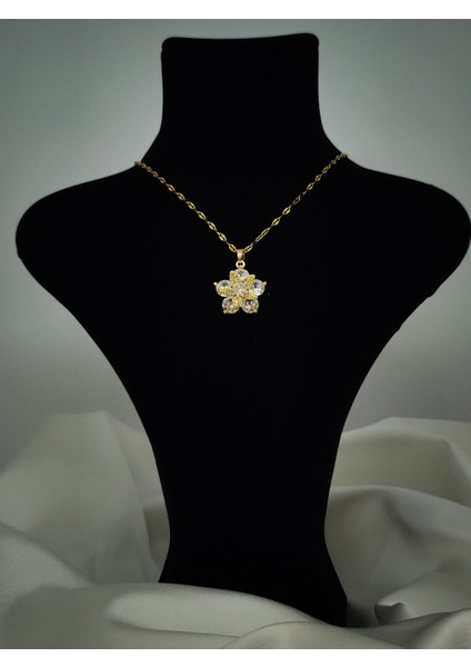 Opal Taşlı Çiçek Stres Kolye