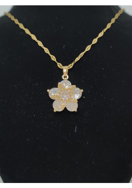 Opal Taşlı Çiçek Stres Kolye