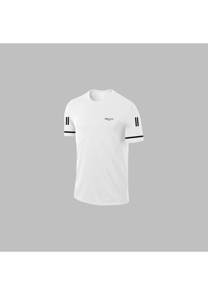 Yeni Seri Büyük Beden Erkek Beyaz Dri-Fit Kumaş Baskısız Yuvarlak Yaka Kısa Kol Tişört Şort Alt Üst Spor Takım 4XL-10XL