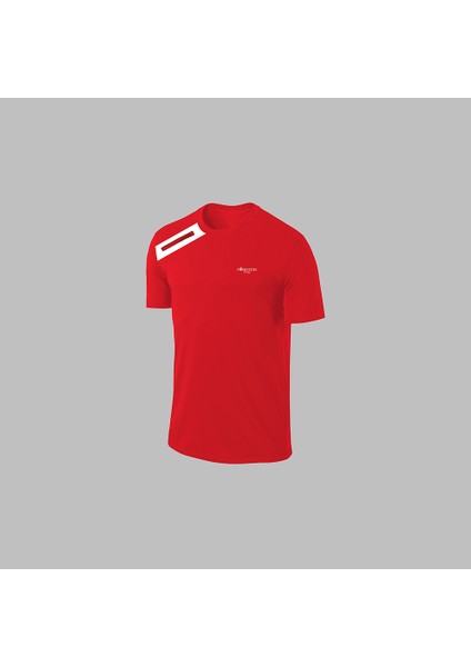 Yeni Seri Büyük Beden Erkek Kırmızı Dri-Fit Kumaş Baskısız Yuvarlak Yaka Kısa Kol Tişört Şort Alt Üst Takım 4XL-10XL