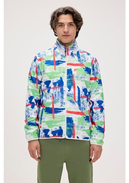 Full Zip Drew Polar Erkek Beyaz Dik Yaka Ceket