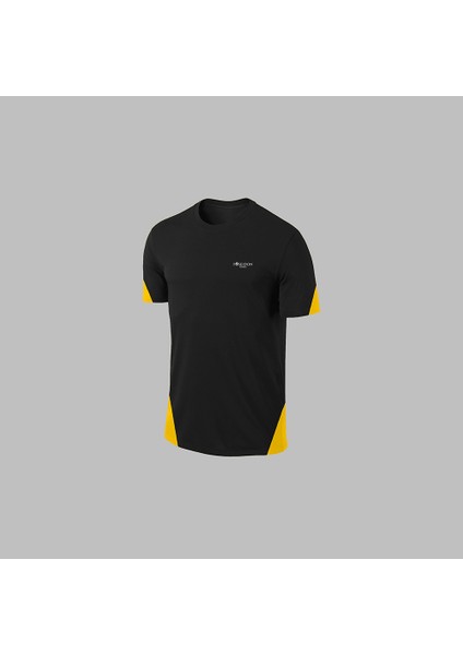 Yeni Seri Büyük Beden Erkek Siyah Dri-Fit Kumaş Baskısız Yuvarlak Yaka Kısa Kol Tişört Şort Alt Üst Takım 4XL-10XL