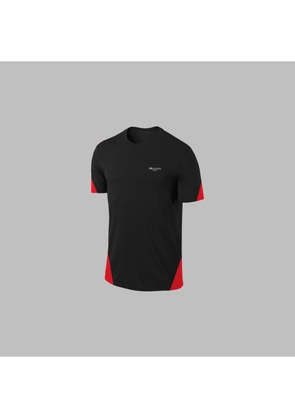 Erkek Siyah Dri-Fit Kumaş Baskısız Bisiklet Yaka Kısa Kol Konforlu Alt Üst Takım Şort Tişört Seti S-3xl