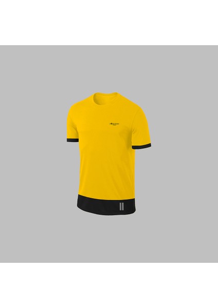 Erkek Sarı Dri-Fit Kumaş Baskısız Cepli Yuvarlak Yaka Kısa Kol Günlük Şık Tişört Şort Alt Üst Ikili Set S-3xl fiyatları