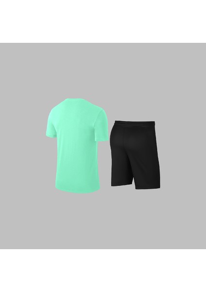 Yeni Seri Büyük Beden Erkek Su Yeşili Dri-Fit Kumaş Düz Kısa Kol Konforlu Tişört Şort Alt Üst Ikili Takım Seti 4XL-10XL