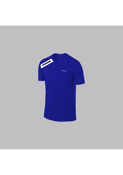 Yeni Seri Büyük Beden Erkek Mavi Dri-Fit Kumaş Spor Için Konforlu Cepli Kısa Kol Tişört Şort Ikili Takım 4XL-10XL