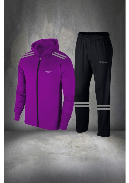 Büyük Beden Erkek Beyaz Supra Penye Kumaş Cepli Rahat Kapüşonlu Eşofman Takım Seti (4xl- 10XL)