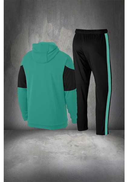 Büyük Beden Erkek Haki Supra Penye Kumaş Rahat Kapüşonlu Eşofman Seti (4xl- 10XL) fırsatları