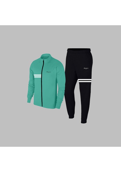 Yeni Seri Erkek Su Yeşili Supra Penye Kumaş Cepli Rahat Iki Parça Eşofman Takımı Seti S-3xl