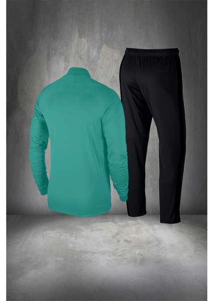 Büyük Beden Erkek Siyah Supra Penye Kumaş Fermuarlı Şık Koşu ve Yürüyüş Takımı (4xl- 10XL)