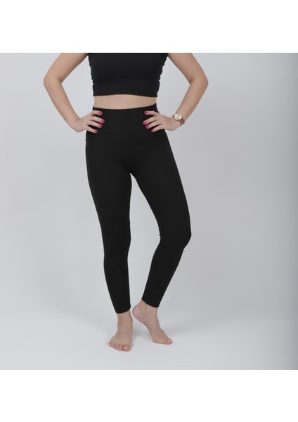 Siyah, Yüksek Bel,toparlayıcı Içi Şardonlu Dalgıç Kumaş Kışlık Esnek Kadın Tayt modelleri