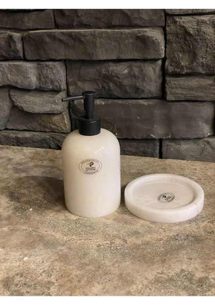 Mermer Beyaz Mat Gold Detaylı Sıvı Sabunluk ve Tepsisi 2'li Set indirimleri