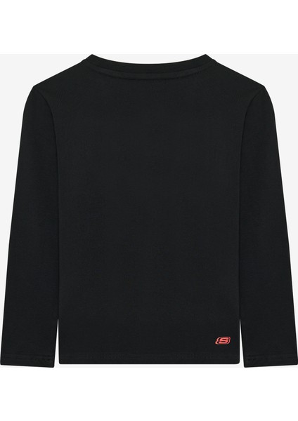 B Graphic Tee Long Sleeve T-Shirt Büyük Erkek Çocuk Siyah Tshirt SK242065-001