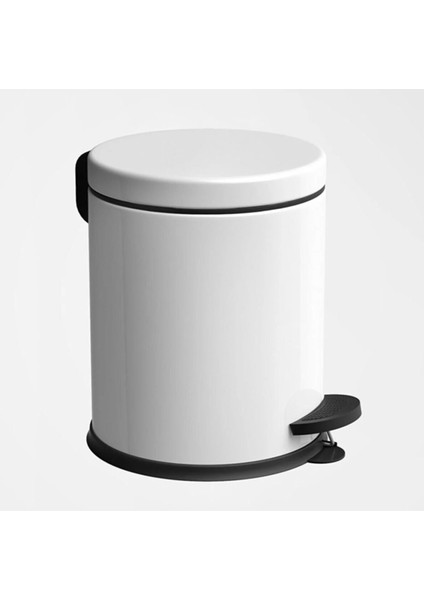 Tekno Trust 5'litre Beyaz 2'li Banyo Seti Pedallı Çöp Kovası Wc Klozet Tuvalet Fırça Seti Banyo Çöp Kovası