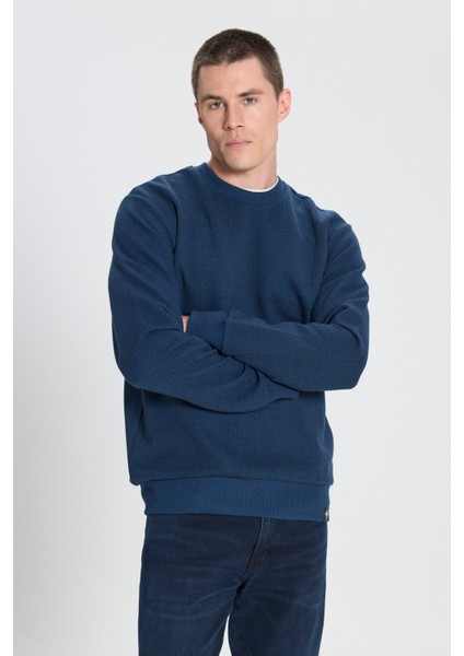 Wrangler Regular Fit Normal Kesim Bisiklet Yaka Lacivert Sweatshirt