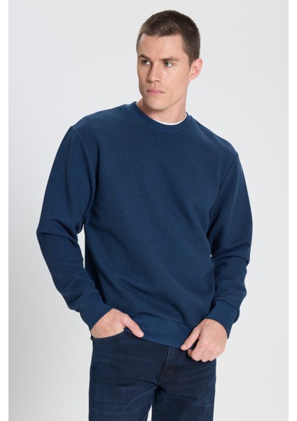 Wrangler Regular Fit Normal Kesim Bisiklet Yaka Lacivert Sweatshirt