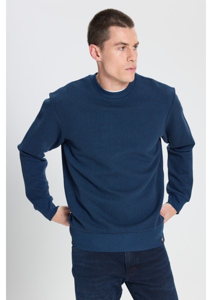 Wrangler Regular Fit Normal Kesim Bisiklet Yaka Lacivert Sweatshirt