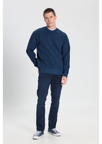 Wrangler Regular Fit Normal Kesim Bisiklet Yaka Lacivert Sweatshirt