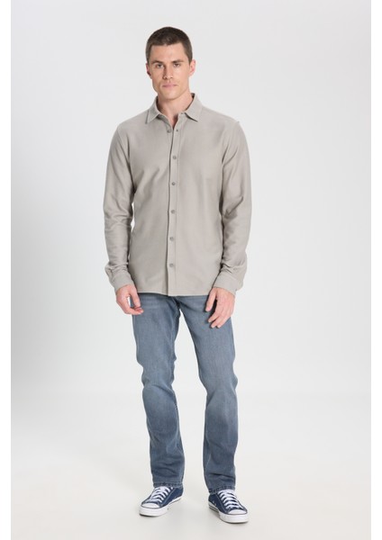 Regular Fit Normal Kesim %100 Pamuk İndigo Gömlek