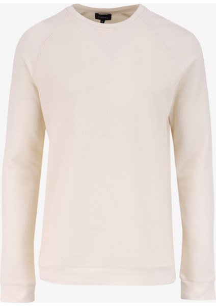 Bisiklet Yaka Düz Ekru Erkek Sweatshırt F4WM-SWT 2107