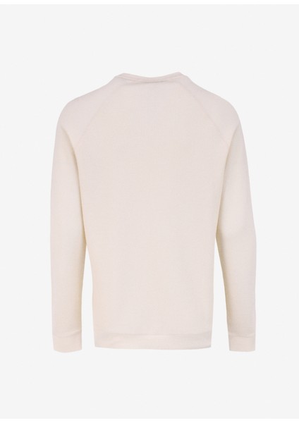 Bisiklet Yaka Düz Ekru Erkek Sweatshırt F4WM-SWT 2107