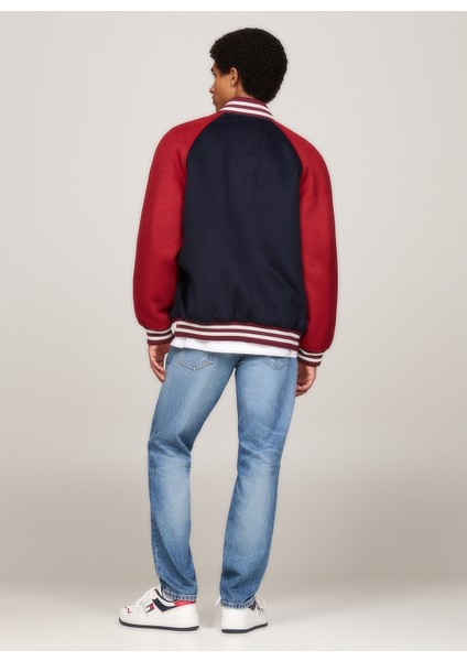 Tommy Jeans Lacivert Erkek Mont DM0DM19631C1G Wool Blend Crest