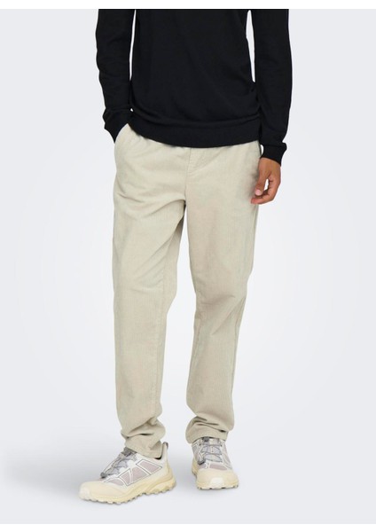 Normal Bel Normal Ekru Erkek Chino Pantolon Onslınus Tap Corduroy 0185 Pant Noo