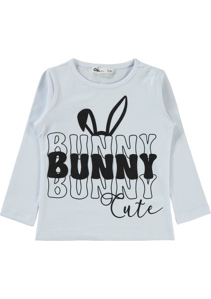 Kız Çocuk Sweatshirt 2-5 Yaş Beyaz