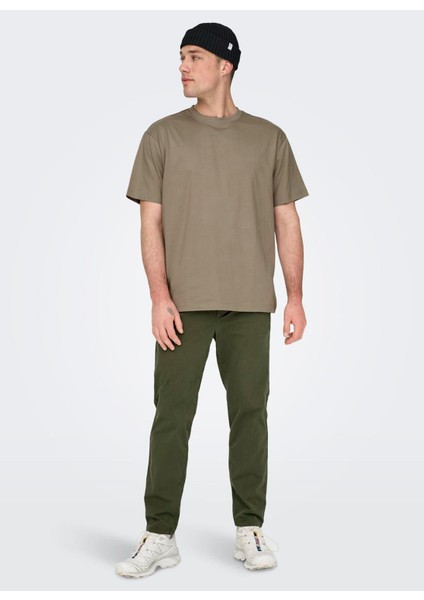 Yüksek Bel Normal Haki Erkek Chino Pantolon Onslınus Taper 0183 Pant Noos fırsatları