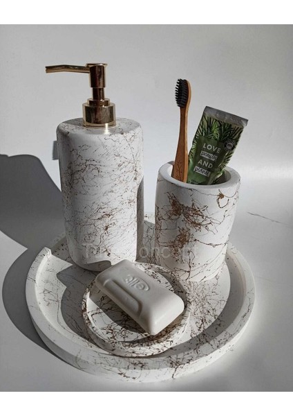Tekno Trust Gold & Dore Desenli Banyo Set