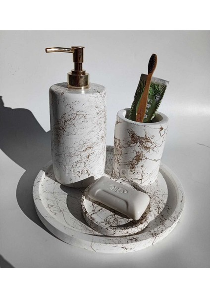 Tekno Trust Gold & Dore Desenli Banyo Set