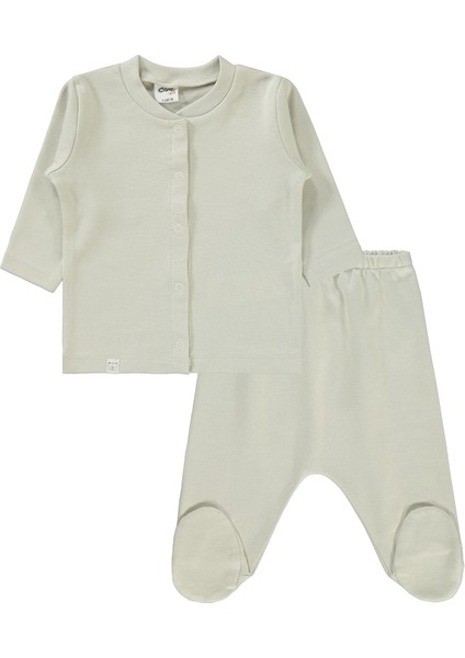 Erkek Bebek Pijama Takımı 1-6 Ay Taş Rengi
