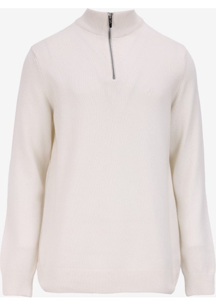 Bato Yaka Basic Düz Ekru Erkek Kazak F4WM-KZK 2560