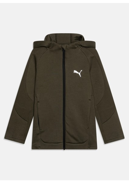 Bisiklet Yaka Düz Haki Erkek Eşofman Üstü 68180370-EVOSTRIPE Fz Hoodie Dk modelleri