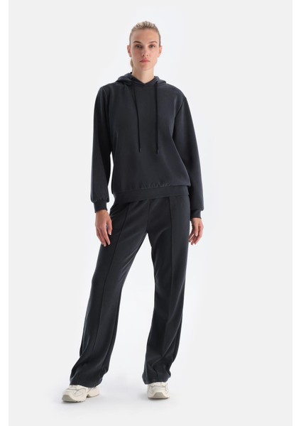 Lacivert Bol Paça Nervürlü Basıc Modal Pantolon fırsatları