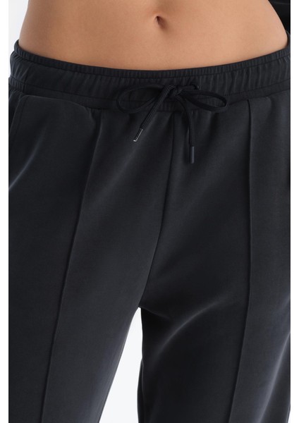 Lacivert Bol Paça Nervürlü Basıc Modal Pantolon indirimleri