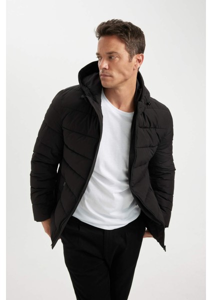 Su İtici Şişme Mont Slim Fit Dar Kesim Kapüşonlu Fermuarlı Cepli Astarl R0216AZ24AU modelleri