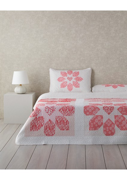 Lovely Heart Çok Amaçlı Tek Kişilik Yatak Örtüsü Takımı 160X220 cm Pembe
