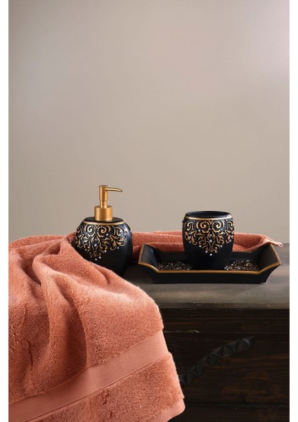 Şık 4'lü Siyah Banyo Seti, Reçine Malzeme, Modern ve Kullanışlı Tasarım modelleri