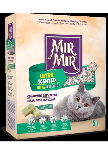Mırmır Ultra Parfümlü Kedi Kumu 5 Lt