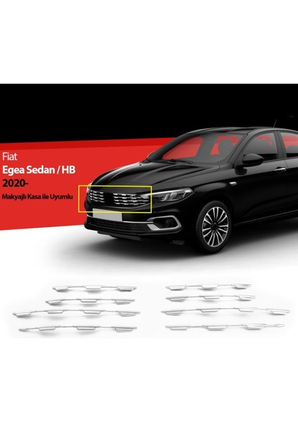 Fiat Egea Sd/hb 2020+ Ön Panjur 8 Parça Krom