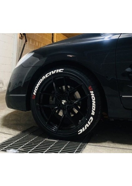 Lastik Yazısı Honda Civic 8adet Büyük Boy Araç Lastik Stikeri 31MM Tüm Lastik Yanaklarına Uyumlu fiyatları