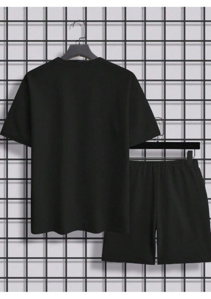 Erkek Siyah Örümcek Baskılı Şort T-Shirt Takım modelleri