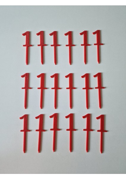 18 Adet 1 Yaş Kırmızı Cup Cake- Pasta Süsü- Kürdanı (Sert Plastikten Üretilmiştir)